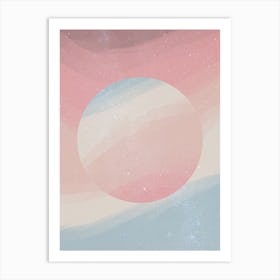Minimal art abstract watercolor painting of beautiful twilight and blue skies Art Print
