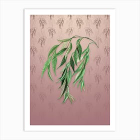 Vintage Babylon Willow Botanical on Dusty Pink Pattern Art Print