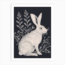 Rex Rabbit Minimalist Illustration 3 Art Print