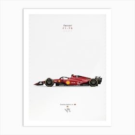 Ferrari F1 2022 Car F1 75 Carlos Sainz Art Print
