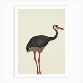 Ostrich Illustration Bird Art Print