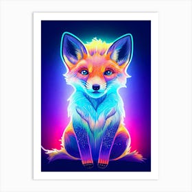 Neon Fox Art Print