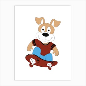 Prints, posters, nursery and kids rooms. Fun dog, music, sports, skateboard, add fun and decorate the place.24 Art Print