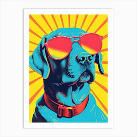 Dog With Sunglasses Art Print