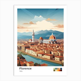 Florence, Italy, Geometric Illustration 1 Poster Art Print