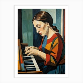 Woman Playing Piano Art Print