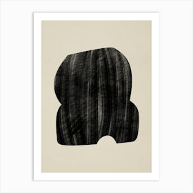 Black Bold Object On Beige 03 Art Print