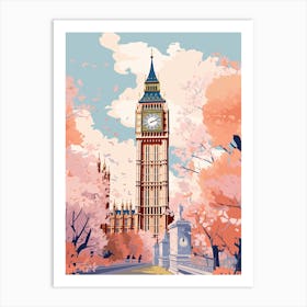 Big Ben, London   Cute Botanical Illustration Travel 0 Art Print