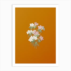Vintage Thick Flowered Slender Tube Botanical on Sunset Orange n.0645 Art Print