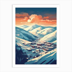 Park City Mountain Resort   Utah, Usa, Ski Resort Illustration 1 Simple Style Art Print