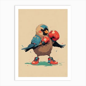 Boxing Bird Art Print
