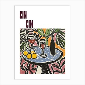 Cin Cin Poster Wine With Friends Matisse Style 10 Art Print