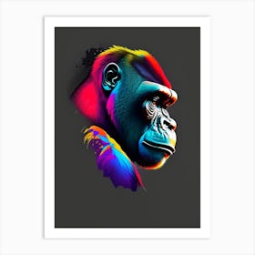 Side Profile Of A Gorilla Gorillas Tattoo 1 Art Print
