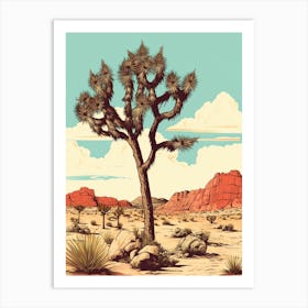  Retro Illustration Of A Joshua Tree By Desert Spring 4 Art Print