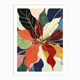 Colourful Flower Illustration Poinsettia 1 Art Print