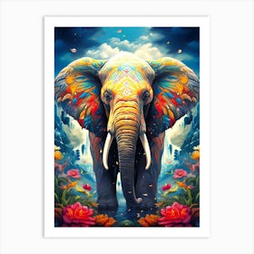 Elephant In The Forest 2 Art Print