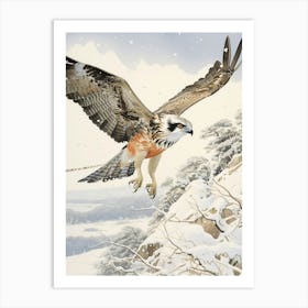 Winter Bird Painting Osprey 1 Art Print
