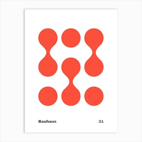 Geometric Bauhaus Poster Red 31 Art Print