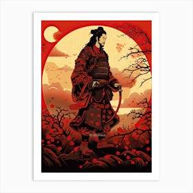 Samurai Edo Kiriko Illustration 5 Art Print