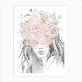 Flowers In Her Hair Art Print