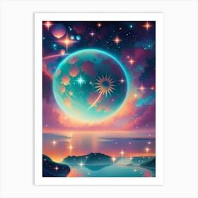 Fantasy Galaxy Ocean 4 Art Print