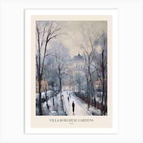 Winter City Park Poster Villa Borghese Gardens Rome 2 Art Print