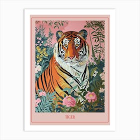 Floral Animal Painting Tiger 4 Poster Art Print