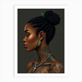 Tattooed Woman 3 Art Print