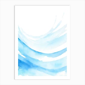 Blue Ocean Wave Watercolor Vertical Composition 13 Art Print