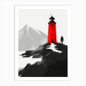 Red Lighthouse 1 Art Print