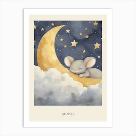 Sleeping Baby Mouse 1 Nursery Poster Art Print