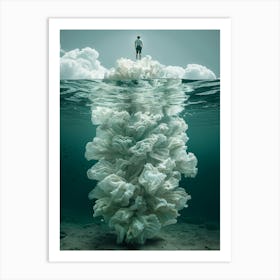 Man Standing On Top Of A Cloud Art Print