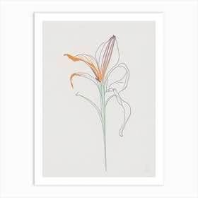 Lily Floral Minimal Line Drawing 1 Flower Art Print