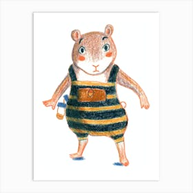 Hamster Boy Surprised Art Print