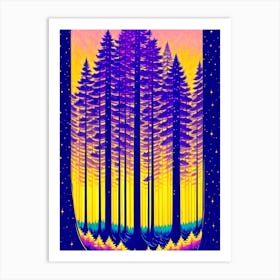Starry Night Forest Art Print