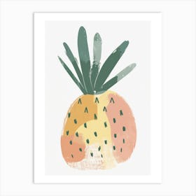 Pineapples Close Up Illustration 4 Art Print