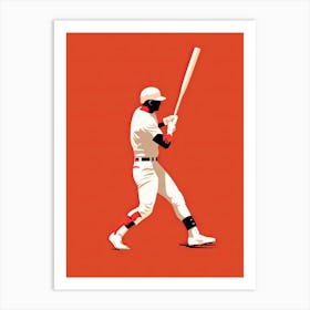 Baseball Player Swinging A Bat Art Print