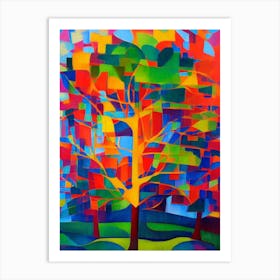 Golden Chain Tree Tree Cubist Art Print