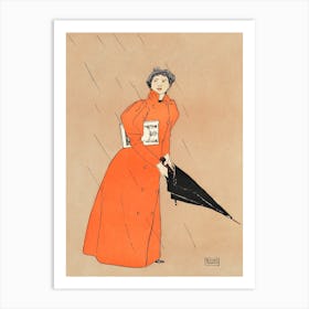 Woman Holding Umbrella (1894), Edward Penfield Art Print