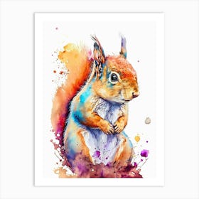 Squirrel Water Color Art Print