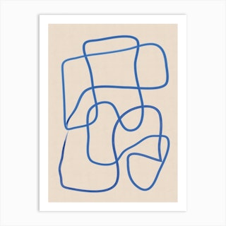 Abstract Scribble In Blue Art Print