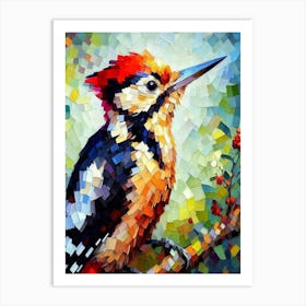 Mosaic Woodpecker Art Print