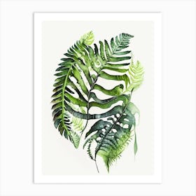 Giant Chain Fern Watercolour Art Print