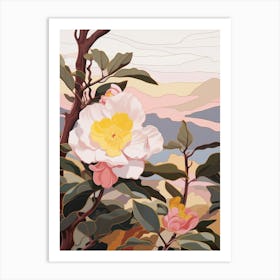 Camellia 4 Flower Painting Art Print