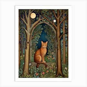 William Morris Cat In The Woods 5 Art Print