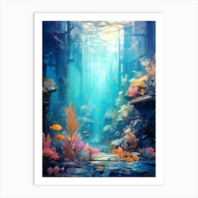 Underwater Abstract Minimalist 4 Art Print