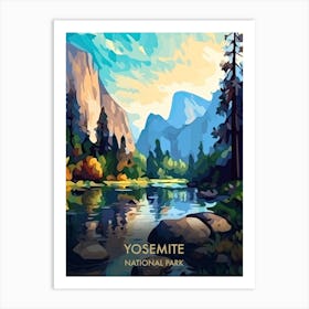 Yosemite National Park Travel Poster Illustration Style 2 Art Print