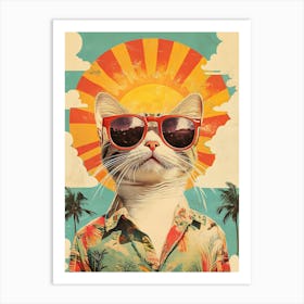 Vintage Retro Poster Cool Cat 16 Art Print