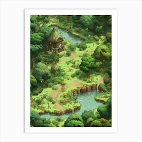 Iwokrama Forest Reserve Pixel Art 2 Art Print