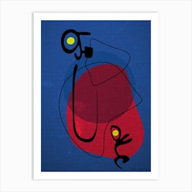 Hook line & sinker – Mid-century modern, Miro style Art Print